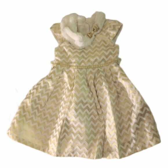 Jona Michelle Gold Holiday Photo Shoot Dress sz 5 Girls - Picture 1 of 7